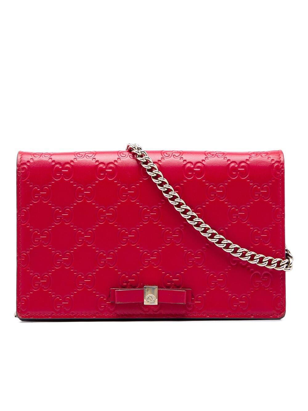 Gucci Mini Ssima Bow Signature Wallet #306652G73B